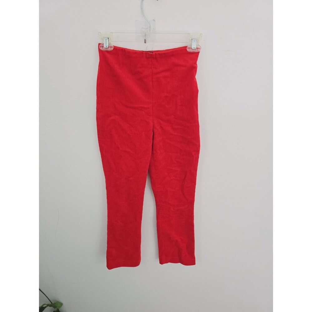 Tuckernuck Corduroy Red Cotton High Rise Waist Ashford Flared Leg Crop Pants XS